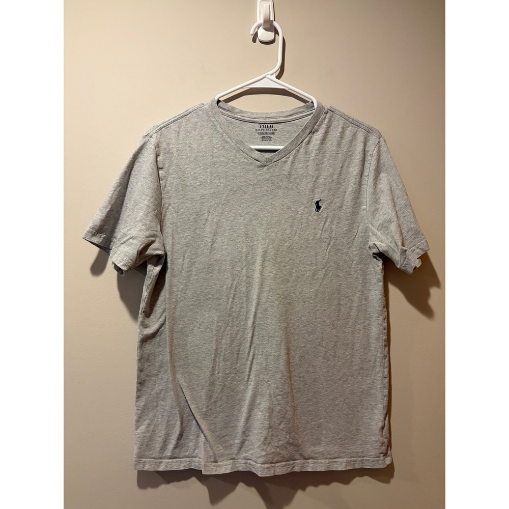 Polo Ralph Lauren 100% Cotton Boys Large 14/16 Gray Tshirt Embroider Logo Preppy
